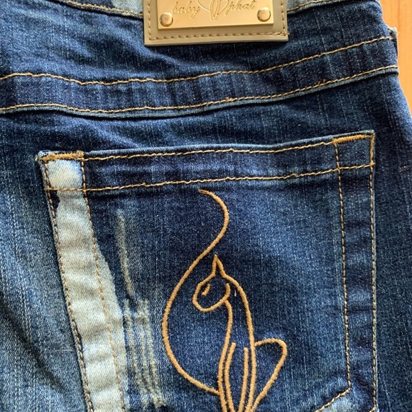 Vintage y2k baby phat nwt Embroidered Floral Blue flare
 Jeans low waisted boho - Picture 5 of 14